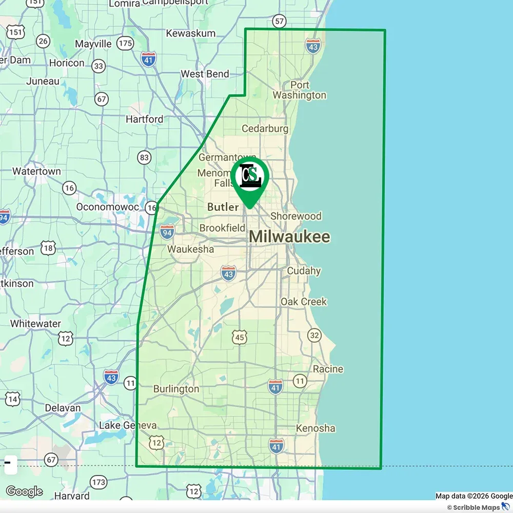 milwaukee service area map