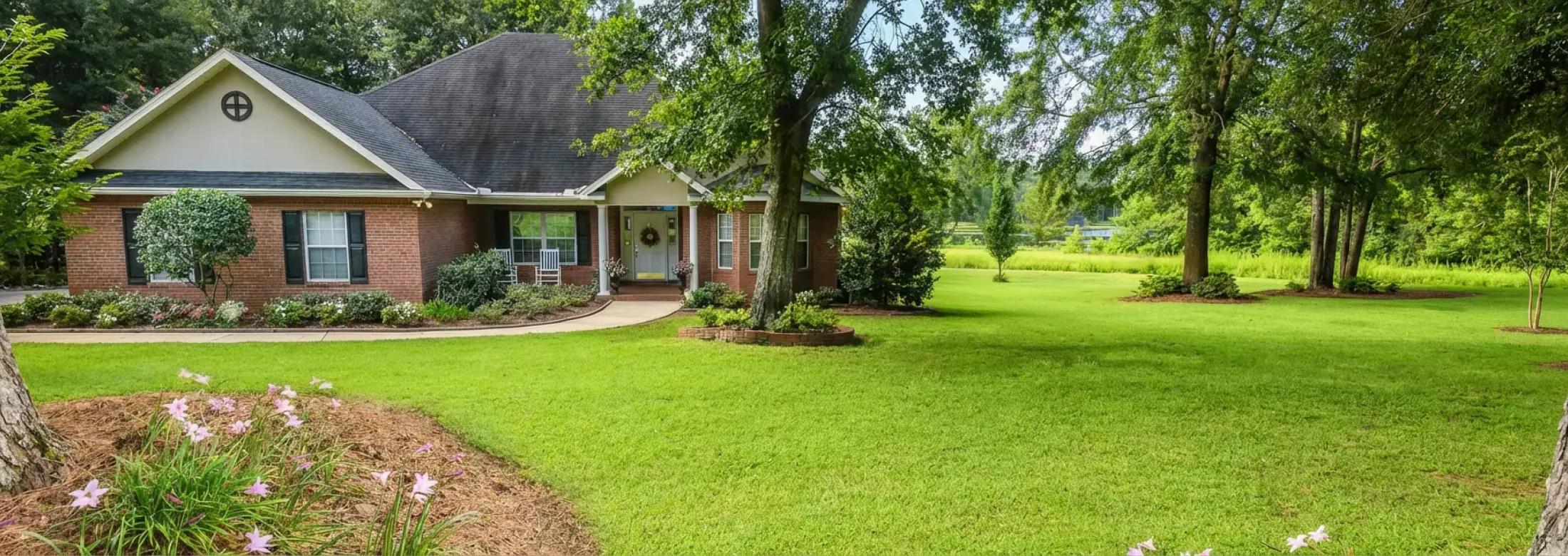house with healthy green lawn